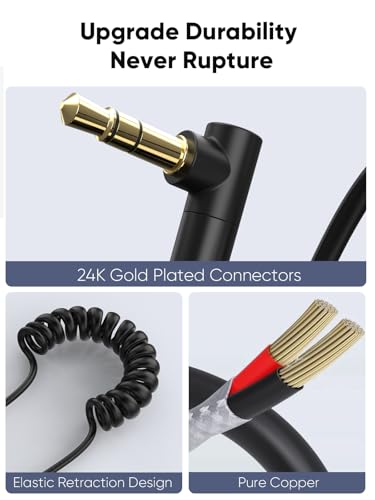 Image of CableCreation USB C to 3.5 mm TRS Jack Cable, Type C to Headphone Adapter | Coiled Compatible with Hollyland Lark M1 /M2, for iPhone, Smartphones, Laptops, External Mics (0.65ft /1.6ft)