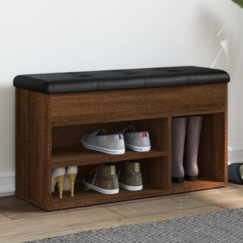 Xichuzi Banco Zapatero Madera de ingeniería marrón Roble 82x32x45,5 cm, Mueble Recibidor, Mueble Zapatero, Zapatero Entrada Recibidor - 835032