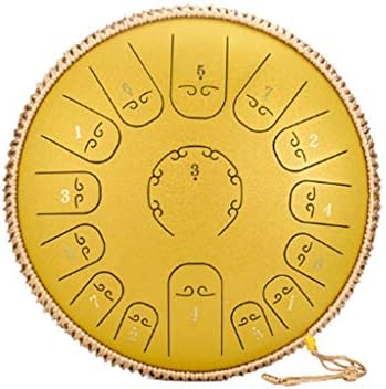 ZHUHW Steel Tongue Drum 14 Inch 15 Tone Drum Handheld Drum Percussion Instrument Yoga Meditation Beginner Music Lover Gift (Color : Black)