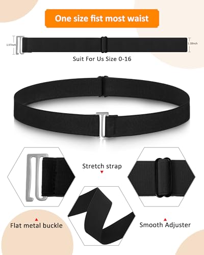 Image of SATINIOR 2 /3 /4 Pack Women Elastic Stretch Belt Invisible Sweater Shirt Tuck Band with Flat Buckle for Jeans Pants