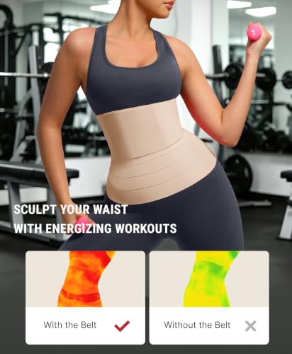 Image of FeelinGirl Waist Trainer for Women Trimmer Belt Waist Cincher Tummy Wrap Plus Size Snatch Bandage Body Shaper