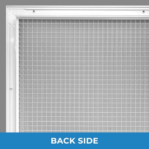 Image of HVAC Premium 8 inch x 16 inch or 16 inch x 8 inch Cube Core Eggcrate Return Air Grille - Aluminum Rust Proof - HVAC Vent Duct Cover - White [Outer Dimensions: 9.75 X 17.75]