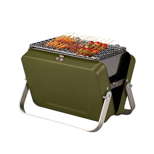 Pequeña parrilla de carbón portátil - Parrilla de carbón portátil, parrillas de barbacoa plegables | Pequeña parrilla compacta para cocina al aire libre, picnics en autocaravana, terraza del jardín y