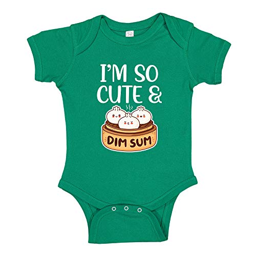 Image of I'm So Cute and Dim Sum Dumpling Baby Bodysuit One Piece or Toddler Shirt Funny Chinese Food Pun Baby Clothes