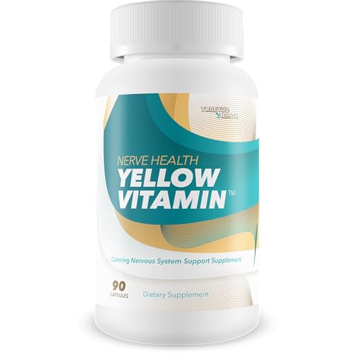 Yellow Vitamin for Nerves - Our Best Soothing Nerve Support Supplement - Vitamin B Complex for Nerve Repair - Comprehensive Nervous System Support Supplement - Lions Mane Nerve Repair Supplements