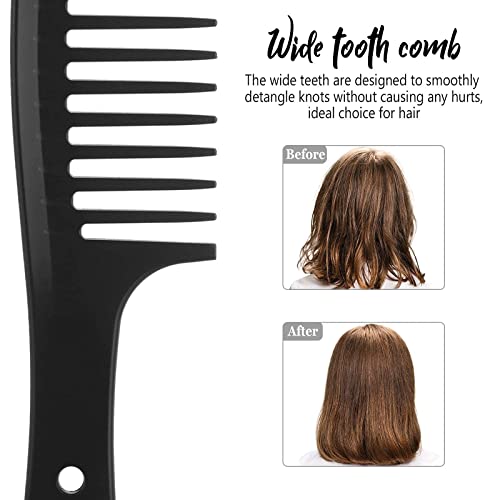 3 Pieces Wide Tooth Detangling Hair Comb Detangling Hair Comb Hair Styling Comb Set, Carbon Fiber Styling Cutting Comb Anti Static Heat Resistant Comb For Women Curly Straight Long Hair, Black #TOP4