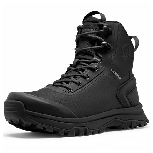 Coostar Botas Táticas Para Homens Botas De Combate Militares Leves Com Zíper Lateral Botas De Trabalho Para Motocicletas E Caminhadas À Prova D'Água 8 Polegadas Preto Tamanho 11,5