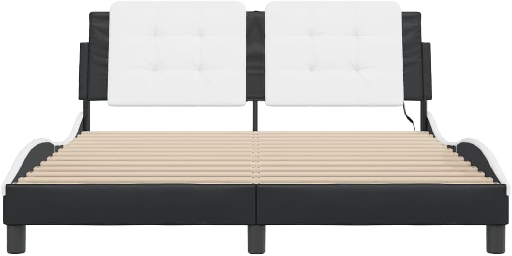 vidaXL Bed Frame Black and White