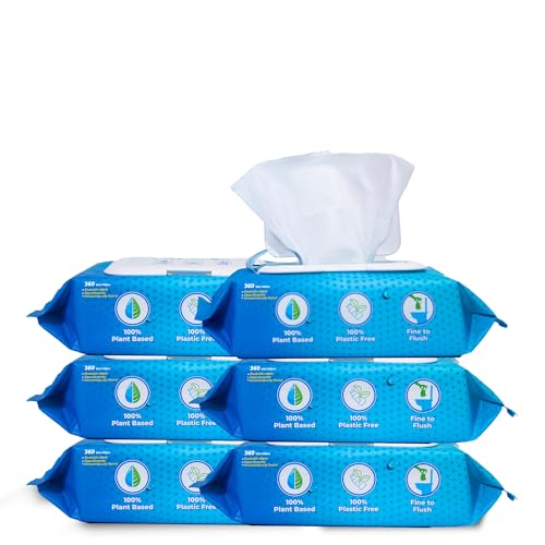 On-The-Go Flushable Feminine Wet Wipes, 32 Count XL Individually Wrapped Female Wipes, Hypoallergenic 100% Plant Based Septic Safe, Travel Size Adult Cleansing Cloth for Women, Rosewater