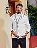 COOFANDY Men's Turtleneck T-Shirt Long Sleeve Top Jumper Basic Sweater Undershirt High Neck Shirts White XL #4