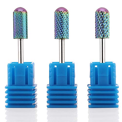 Makartt Tungsten Carbide Nail Drill Bits Set Safety Bits 3Pcs 3 32 Remove Gel Polish Dip Powder Nail Gel Drill Bit Professional Bits Tools Nail File Drill Bit Manicure Pedicure Color B-26