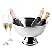 Krollmann Design Sektkühler aus Edelstahl Ø 40 cm Champagnerschale – Flaschenkühler für den edlen Genuss von Champagner, Sekt, Wein, Spirituosen, Bier und vieles mehr