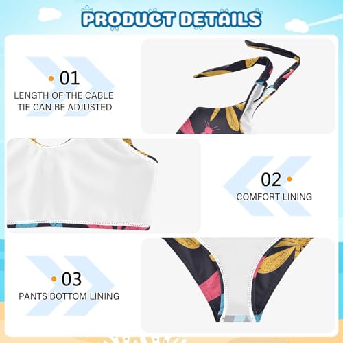 KLL Dragonfly Pattern Illustration Girls' 2 Piece Bikini Sets Beach Swimsuits Swimming Suits Cute Shoulder Strap4