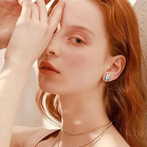 Image of 925 Sterling Silver Dog Earrings Cute Animal Puppy Stud Earrings Dog Jewelry Gifts for Women Girls Pet Lover Hypoallergenic Earrings for Sensitive Ears