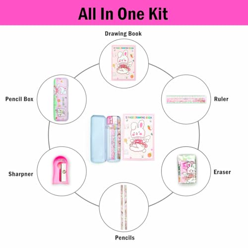 Toy Imagine Stationery for Kids Best Return Birthday Gift for Boys Girls Educational Learning Stationery kit Set for Kid (8 Pcs Stationery Set) - Image 4