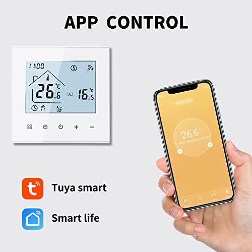 Mincohome Smart Thermostat 16A Save Energy Underfloor Heating Temperature Controller Wifi Voice App Connect Compatible Amazon Alexa, Google Assistant (White For Electric Heating) #TOP1