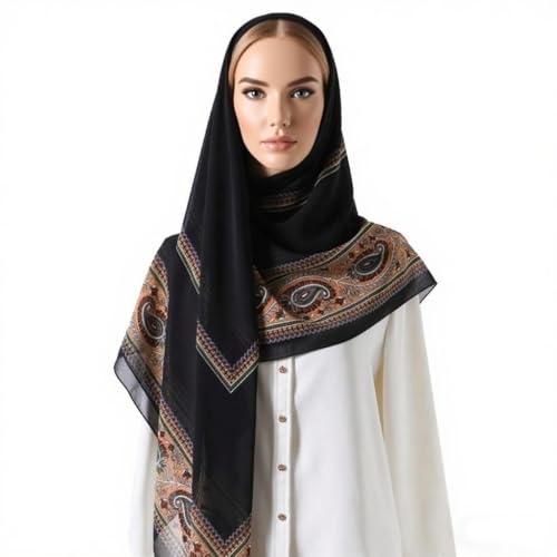 K-Elewon Large Square Scarf 51" Headscarf Chiffon Fashion Scarves Turbans Hair Wrapping Scarfs4