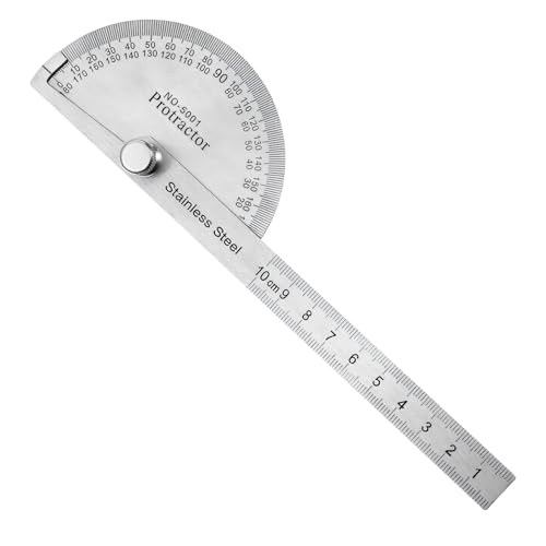Stainless Steel Angle Protractor 0-180 Degrees Adjustable Woodworking Ruler Angle Measure Tool (10 cm/ 3.94 Inch)