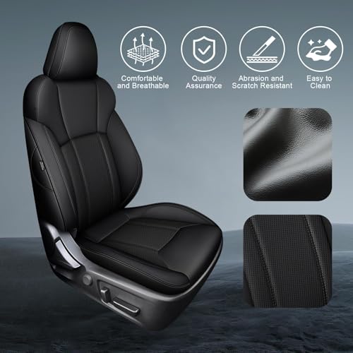 Image of IKABEVEM for Subaru Outback 2020-2025 Custom Fit Seat Covers Full Set Black | Pet-friendly, spill-resistant surface, soft padded comfort, Breathable, Waterproof, durable construction, upgrade seat Covers