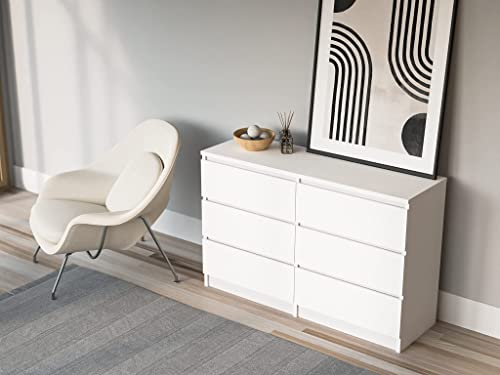 3xEliving Cassettiera con 6 cassetti 140 cm