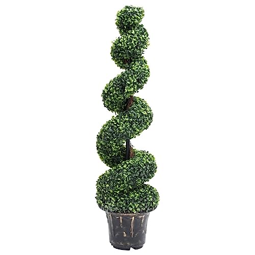 Solivagant Plante de buis Artificiel en Spirale avec Pot Vert 117 cm,(5.35 KG)