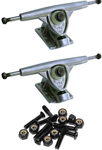 Randal Trucks R II 150mm 50 Degree Raw Skateboard Reverse Kingpin Trucks - 6.0" Hanger 8.5" Axle with 1" Black Hardware