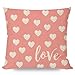 PANDICORN Valentines Day Pillow Covers 18X18 Inch Set of 2 Heart Love Pink Valentines Day Decor Outdoor Modern Farmhouse Decorations Pastel Valentine Decorative Throw Pillow Cases for Home Sofa Couch