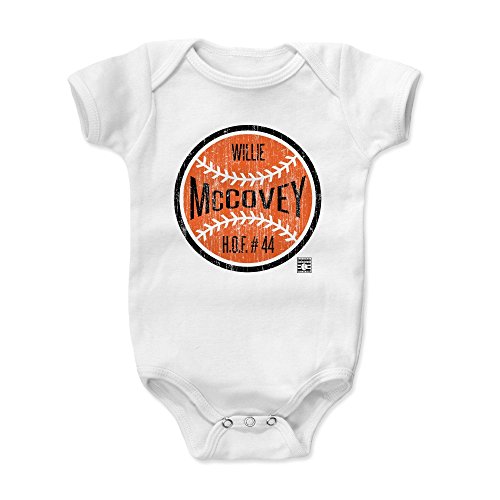 500 LEVEL Willie McCovey San Francisco Baby Infant One Piece Bodysuit (6-12 Months, White) - Willie McCovey Ball O