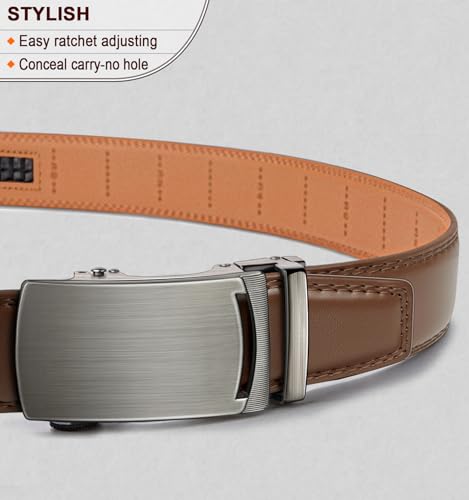 KEMISANT Mens Belt, Leather Ratchet Belt Customizable Fit,Effortless Style 35mm2