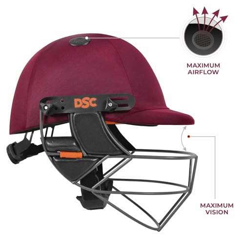 Image of DSC Punch Cricket Helmet for Mens, Colour - Maroon, Size - Medium
