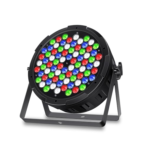 Stage Par Lights,160W 80 LED RGBW 4IN1 DJ Stage Par Can Lights for Parties Sound Activated Auto by DMX Control Stage Uplights for Events Wedding Disco Party Live Band DJ Show Stage Lighting