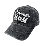 Waldeal Soccer Mom Hat, Soccer Lovers Gifts, 3D Raise Embroidery Distressed Mama Baseball Cap for Women Black