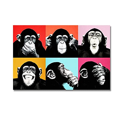 Posters animales de graffiti abstracto en lienzo premium de 70x140cm