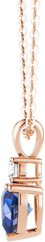 MSBLUE® 1.8 CT Heart Gemstone Solitaire Pendant Necklace, 14K Gold Vermeil, Gifts for Women - Image 2