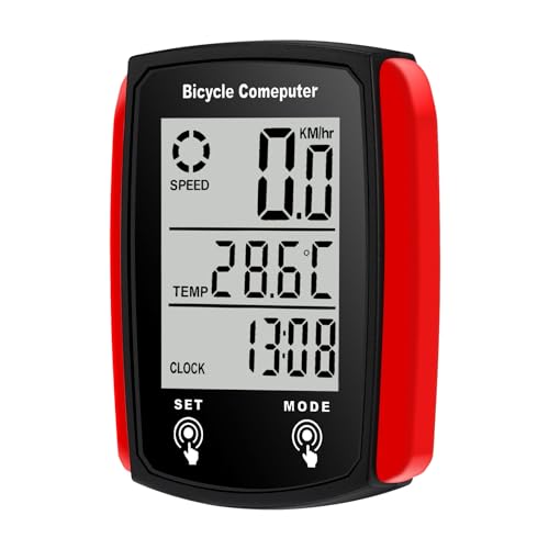 HuaIbE バイクコンピュータ 大型 LCD ディスプレイ付き 防水 自転車走行距離計 スピードメーター サイクリングスピードカウンター ストップウォッチ 耐久性