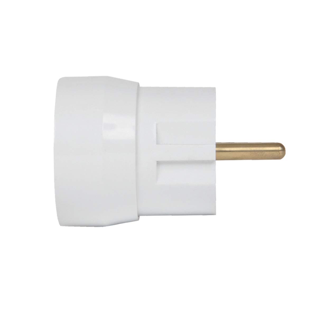 DEBFLEX - Adaptateur France/Allemagne - Adaptateur de Voyage 2P+T 10/16A - Pour Brancher Fiche Française sur Prise Allemande - Blanc