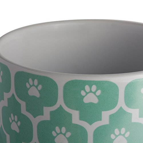 Bone Dry Lattice Pet Treat Jar with Bamboo Lid, Dishwasher Safe, Canister, 4x6.5", Aqua - Thumbnail 4