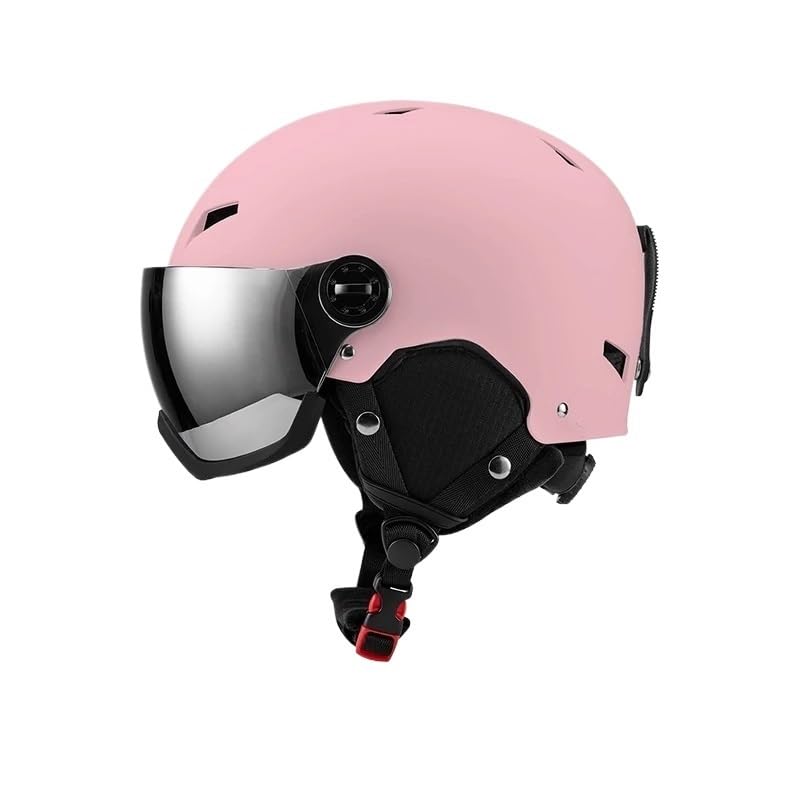 KUYCCSTRESI Casco de esquí for Hombre y Mujer, ventilado, refrigerado, Ajustable, Ajuste, máxima Comodidad for Esquiar y Hacer Snowboard, Deportes de Invierno, confiable.(Pink,L(59-61cm))