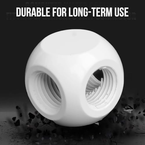 Image of dracaena.io 2 pack G1 /4 inch thread, 5-way ball fitting extender or connector for the computer water cooling system, durable brass /copper material, White