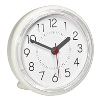 TFA Dostmann Analoge Badezimmer Uhr, 60.3055.02, für das Badezimmer, wasserabweisend, ohne Bohren befestigbar, mit Saugnäpfen, Kunststoff, 10,2 x 5,5 mm, Cremeweiß