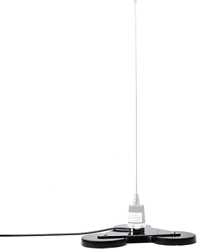 Miniatura 7 de UAYESOK Base de montaje de antena magnética resistente NMO de 8.8 pulgadas, base magnética de antena móvil triangular para antenas CBHFVHFUHF NMO