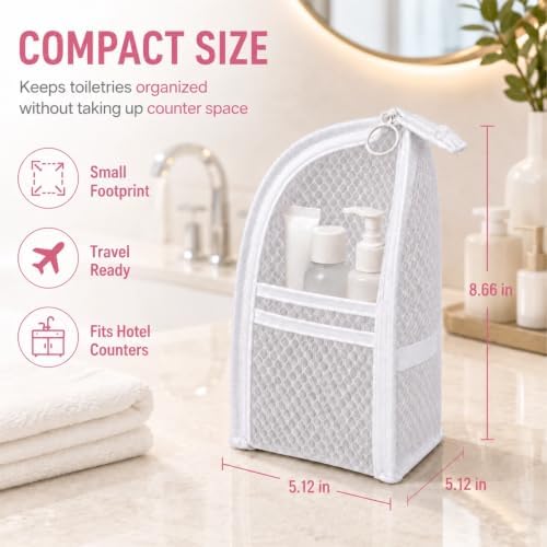 Hanging Travel Toiletry Organizer, Compact Cosmetic and Bathroom Storage Bag for Carry-On detail image