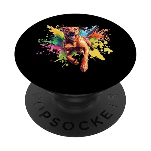 Rhodesian Ridgeback Lovers Splash Art Rhodesian Ridgeback PopSockets PopGrip Adhesivo