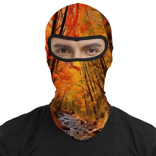 Pasamontaña térmico para hombre y mujer con estampado de hojas otoñales, máscara facial para esquí, motociclismo y clima frío miniatura 2