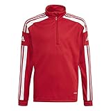 Kapuze mit Kordelzug adidas Unisex Kinder Sq21 Tr Top Y Sweatshirt, Team Power Red/White, 140 EU