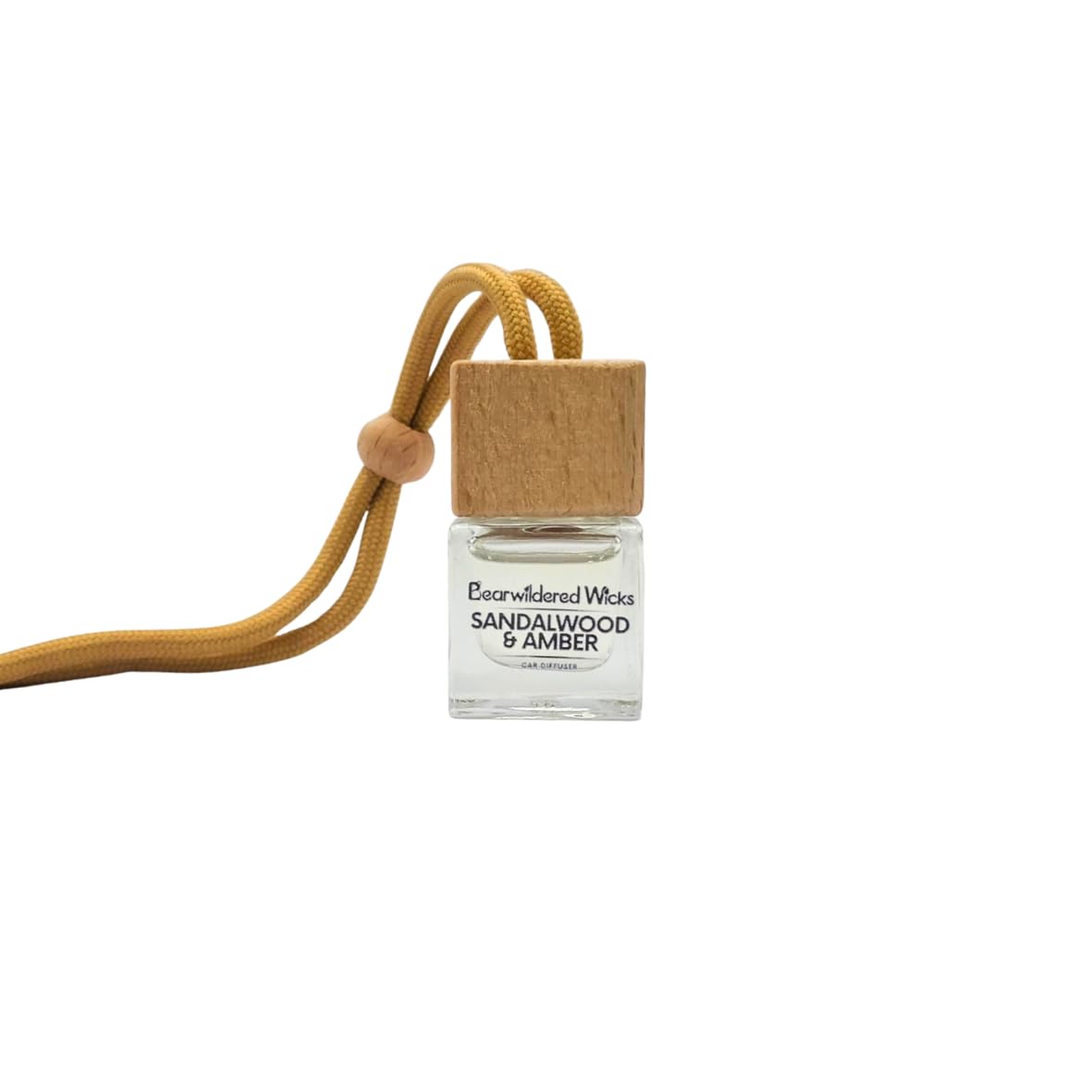 Sandalwood & Amber Scented Car Diffuser | 6-12 Week Fragrance Release | Hanging or Vent Clip Vehicle Air Freshener | Modern Flip & Refresh Glass Cube Design | Handmade in Scotland | 5ml