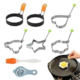 Moules à uf antiadhésifs, lot de 2 pièces, en forme d'ours, étoile, c ur et fleur, avec po...