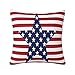 Federa per cuscino con bandiera americana a strisce con bandiera americana e stelle, motivo a stelle, con bandiera blu, a righe, per casa, divano, letto, divano, 45,7 x 45,7 cm