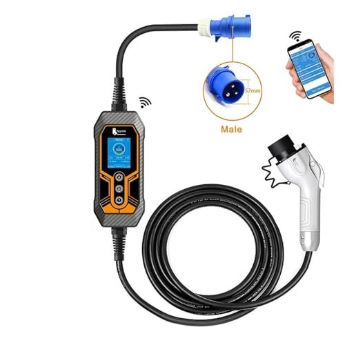 GB/T �|�[�^�u�� EV �[�d�� 32A 7KW 1 ���A�v�� Bluetooth �o�[�W���� EVSE 11KW 16A 3 ���P�[�u�� 5 ���[�g�� CEE �d�C�����ԗp(7KW 5m NO Adapter)