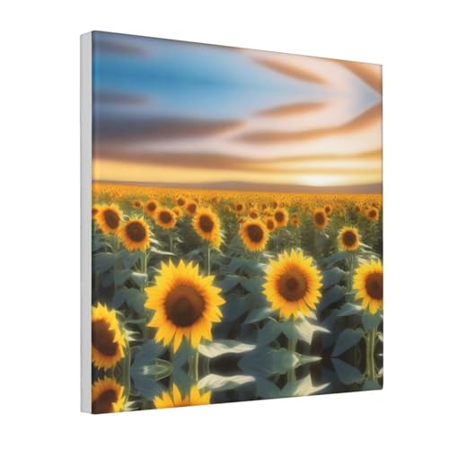 Lienzo decorativo de flores y mar: arte moderno cuadrado para dormitorio